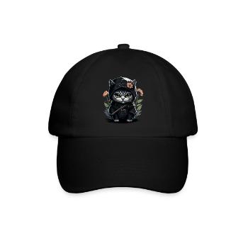 Le chat ninja : un combattant invincible - Casquette classique - noir/noir - Devant