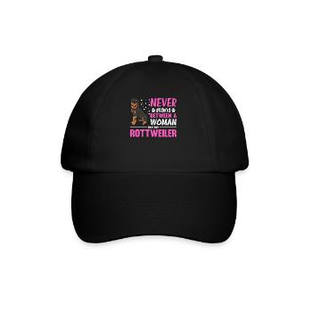 Ne vous tenez jamais entre une femme et son rottweiler - Casquette classique - noir/noir - Devant