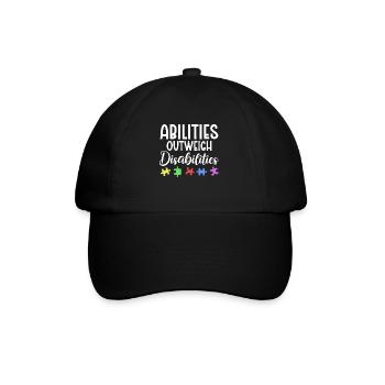 Autism awareness - abilities predominate - Baseball Cap - black/black - Front