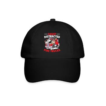 Facilement distrait par les camions de pompiers Firefight Fireman - Casquette classique - noir/noir - Devant