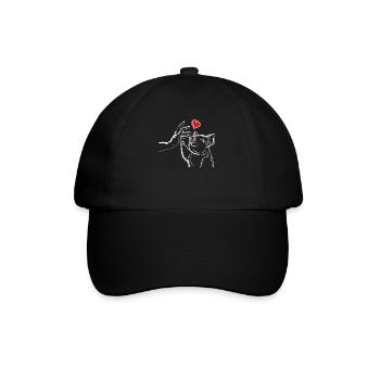 Coeur de cochon tenant la main avec le cochon - Casquette classique - noir/noir - Devant