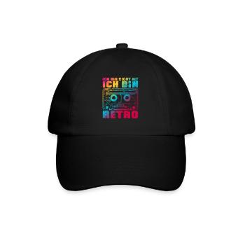 Ich bin nicht alt ich bin retro Bunt - Baseballkappe - Schwarz/Schwarz - Vorne
