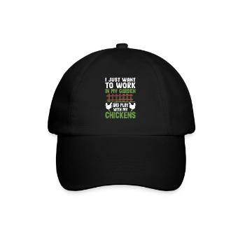 Ich möchte nur in meinem Garten arbeiten und mit - Baseballkappe - Schwarz/Schwarz - Vorne