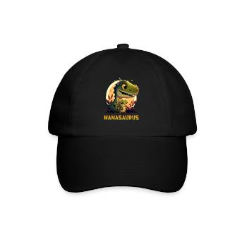 Mamasaurus Muttertag Mama Dinosaurier Mom - Baseballkappe - Schwarz/Schwarz - Vorne