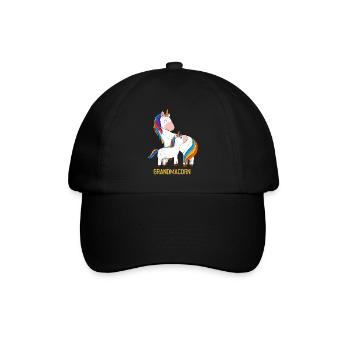Omacorn Muttertag Einhörner Großmutter Unicorn - Baseballkappe - Schwarz/Schwarz - Vorne