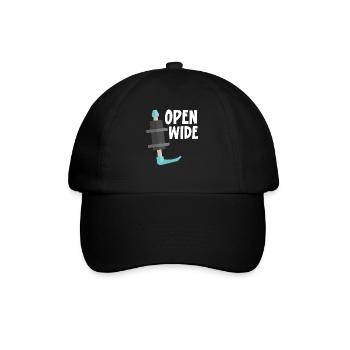 Open Wide Nurse Anesthesia Anesthesiologist - Baseball Cap - black/black - Front