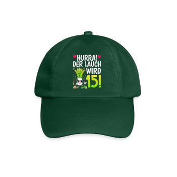 Hurra der Lauch wird 15 - Baseballkappe - Flaschengrün - Vorne