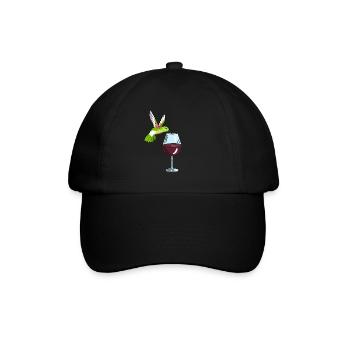 Hummingbird trinken Wein Vogelbeobachter Kolibri - Baseballkappe - Schwarz/Schwarz - Vorne