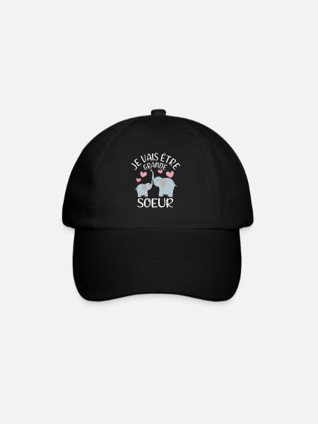 Future Grande Sœur Eléphant - Baseballkappe - Schwarz/Schwarz