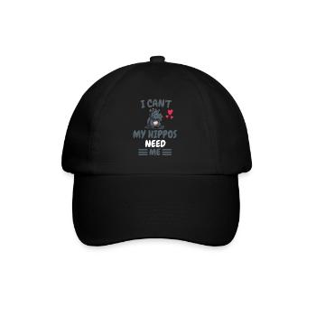 I can't Africa Animal Hippo Gift Hippo Hippo - Baseball Cap - black/black - Front