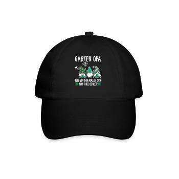 Garten Opa Gnome Hobbygärtner Geschenk - Baseballkappe - Schwarz/Schwarz - Vorne