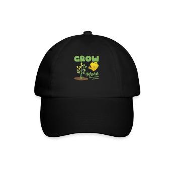 Grow More Funny Gardening Farmer Planter Flower - Baseball Cap - black/black - Front