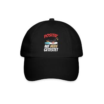 Positiv Auf Müde Getestet Dackel - Baseballkappe - Schwarz/Schwarz - Vorne