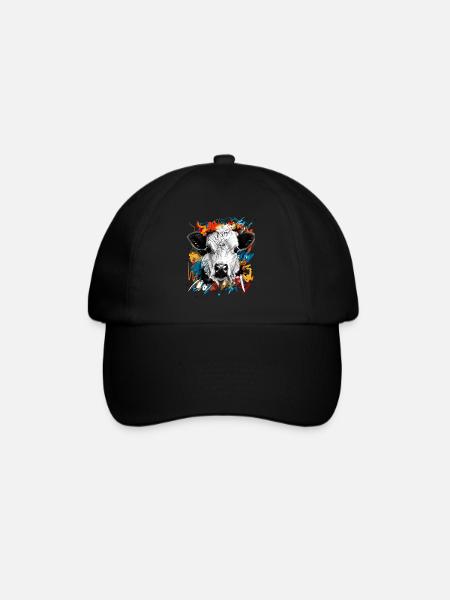 Kuh - Baseballkappe - Schwarz/Schwarz