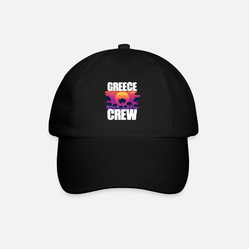 Griechenland Urlaub - Baseballkappe - Schwarz/Schwarz