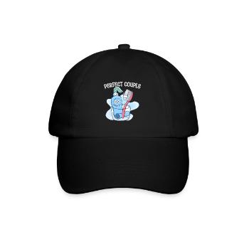 Paar Zahnbürste Zahnpasta Süß - Baseballkappe - Schwarz/Schwarz - Vorne