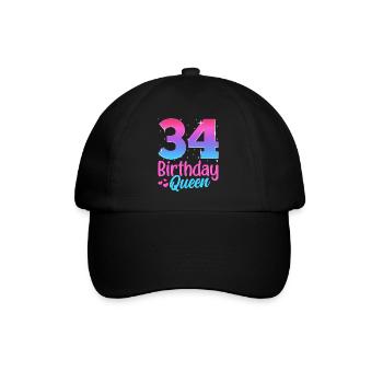 Birthday Queen 34 Geburtstag - Baseball Cap - black/black - Front