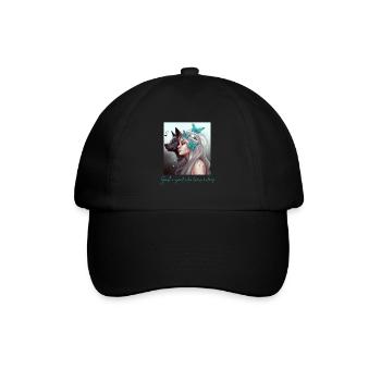 Nur ein Mädchen, das Wölfe liebt Niedliche Tierliebhaber - Baseballkappe - Schwarz/Schwarz - Vorne