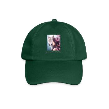 Juste une fille qui aime les loups Loup Fleur de cerisier - Casquette classique - vert bouteille - Devant