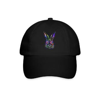 Cool Easter Bunny Happy Easter Bunny - Baseball Cap - black/black - Front