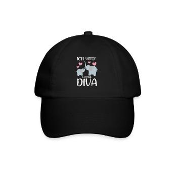 Werde Große Schwester Diva Verkünden Elefanten - Baseballkappe - Schwarz/Schwarz - Vorne