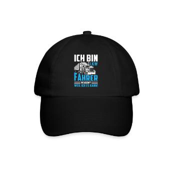 Ich bin Lkw Fahrer Warum Weil ich es kann - Baseballkappe - Schwarz/Schwarz - Vorne