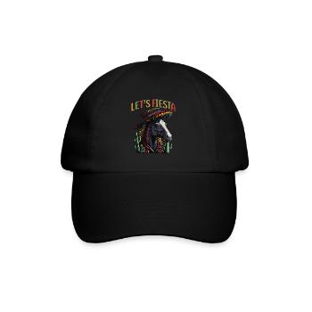 Cinco de Mayo Pferd Mexikanisch Let's Fiesta Pferd - Baseballkappe - Schwarz/Schwarz - Vorne