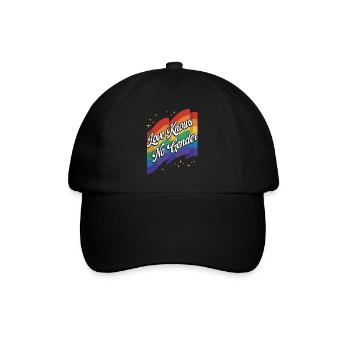 Love Knows No Gender Regenbogen Pride Month LGBTQ Gay - Baseballkappe - Schwarz/Schwarz - Vorne