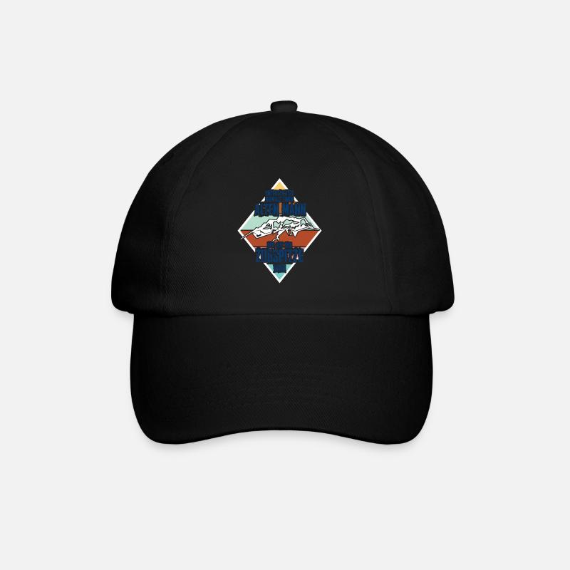 Zugspitze Berge - Baseballkappe - Schwarz/Schwarz