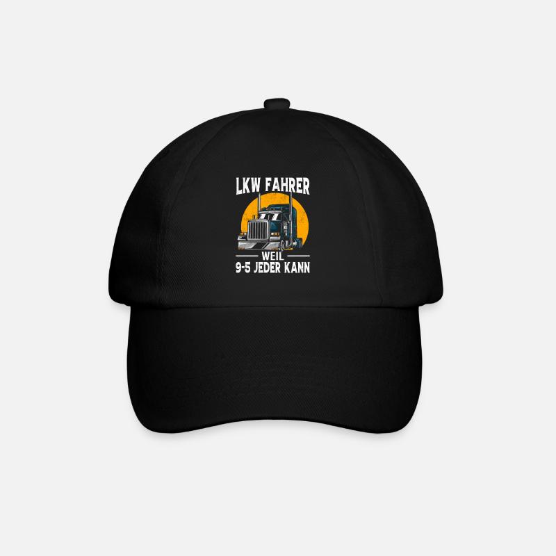 LKW Fahrer Geschenk Brummi Vater Jubiläum - Baseballkappe - Schwarz/Schwarz