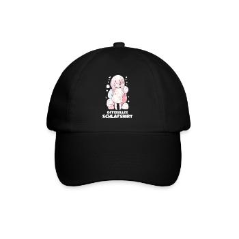 Kawaii Shirt Mädchen Niedliche Pyjama-Nachtwäsche - Baseballkappe - Schwarz/Schwarz - Vorne