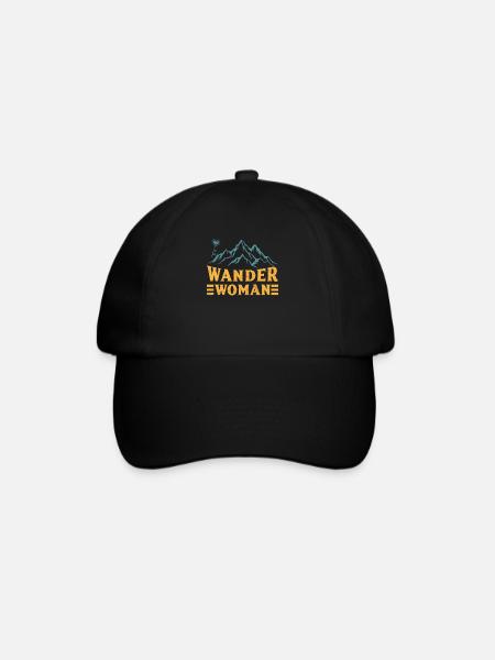 Wanderwoman Bergsteiger Wanderer - Baseballkappe - Schwarz/Schwarz