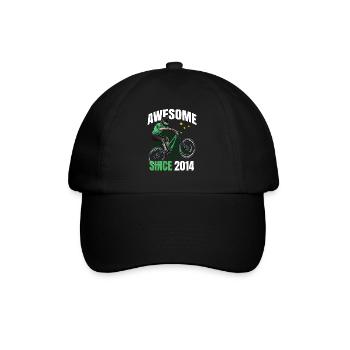 Awesome seit 2014 - 9. Mountainbike Geburtstag - Baseballkappe - Schwarz/Schwarz - Vorne
