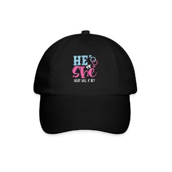 Lui ou elle, qu’est-ce que ce sera? - Casquette classique - noir/noir - Devant