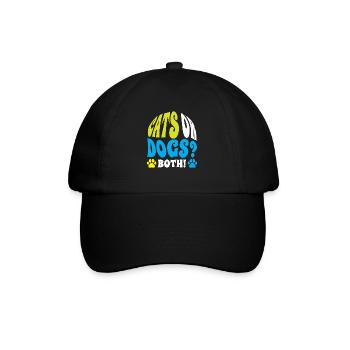 Katzen Oder Hunde Beide Liebhaber Katze Hund - Baseballkappe - Schwarz/Schwarz - Vorne