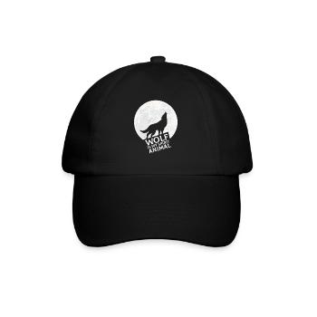 Wolf ist mein Krafttier - Baseballkappe - Schwarz/Schwarz - Vorne