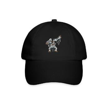 Dabbing Mummy Pumpkin Glowing Skeleton Halloween - Baseball Cap - black/black - Front