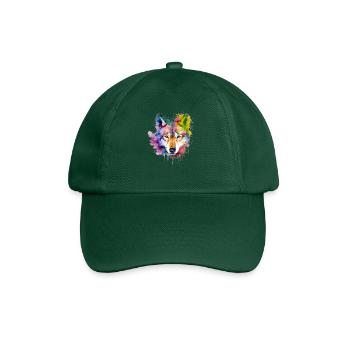 Wolf Splash Art Animal Face Wolf Lover Aquarelle - Casquette classique - vert bouteille - Devant