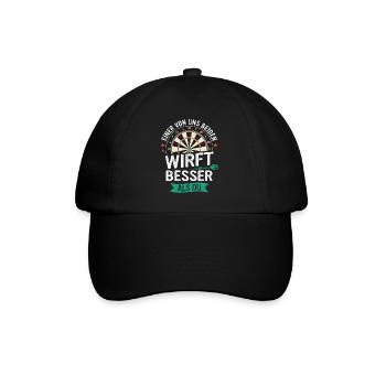 Dart Darts Dartspieler Dartsport - Baseballkappe - Schwarz/Schwarz - Vorne