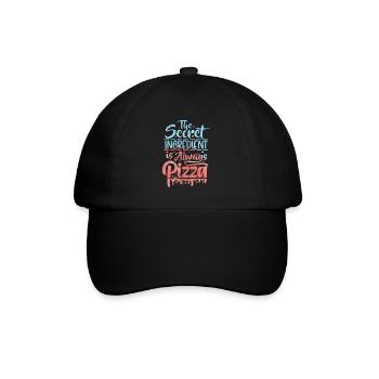 Pizza Saying, Pizzeria, Italian Pizza, Typography - Baseball Cap - black/black - Front