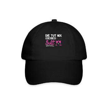 Die tut nix die will nur Sekt Mädelsabend Kostüm - Baseballkappe - Schwarz/Schwarz - Vorne