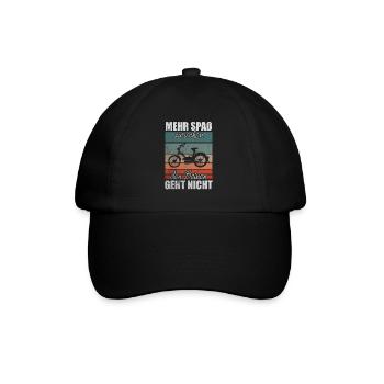 Vintage Moped Lustiger Mofa Spruch Mokick Retro - Baseballkappe - Schwarz/Schwarz - Vorne