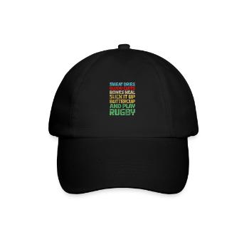 Rugby Verein Rugbyteam Football Sport Geschenk - Baseballkappe - Schwarz/Schwarz - Vorne