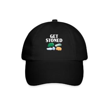Get Stoned Geology Rockhound Rock Gathering - Baseball Cap - black/black - Front