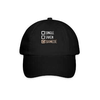 Siamesische Katze Geschenke - Baseballkappe - Schwarz/Schwarz - Vorne