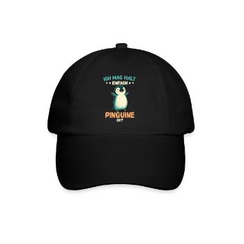 Pinguin Zwergpinguine Kaiserpinguin - Baseballkappe - Schwarz/Schwarz - Vorne