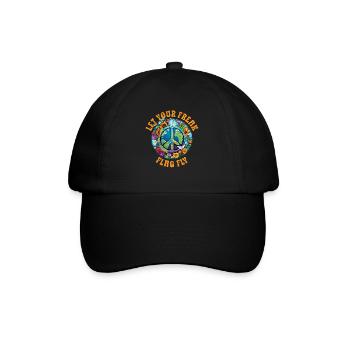 Hippie Peace Sign Peace Flowers Flower Child - Casquette classique - noir/noir - Devant
