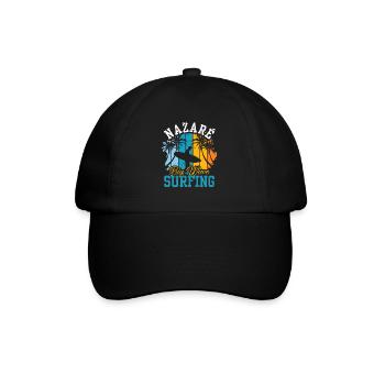 Nazaré Big Wave Surfing Waves Surfer Surfing - Baseball Cap - black/black - Front
