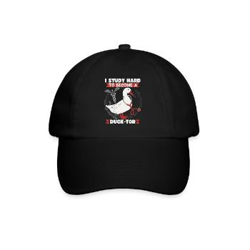 Medical Student, Doctor Joke Comic Duck Doctor Saying - Baseball Cap - black/black - Front