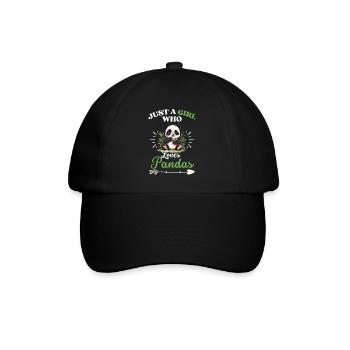 Geschenk Nur ein Mädchen das Pandas liebt Panda - Baseballkappe - Schwarz/Schwarz - Vorne
